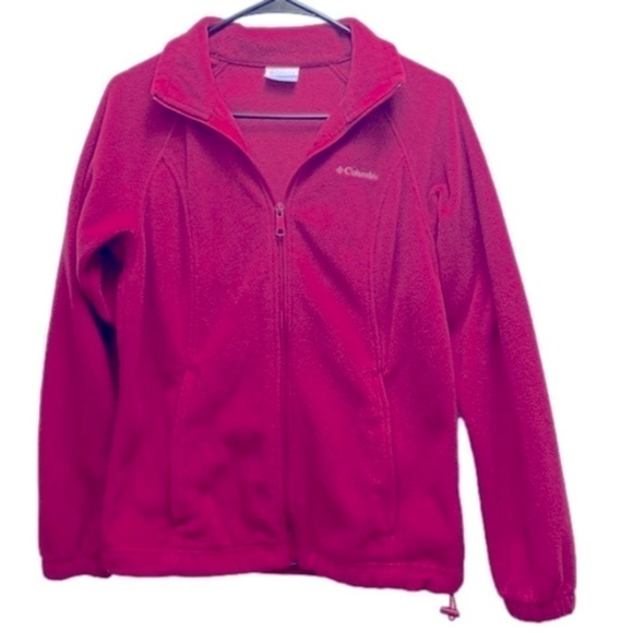 Columbia full zip up light jacket sweatshirt size small pink - Picture 1 of 9